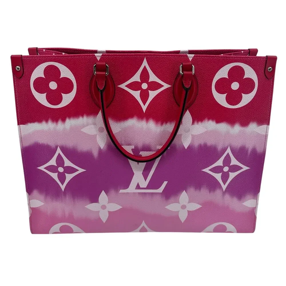 Louis Vuitton LV Monogram Escale Onthego GM Rouge Red Pink Tote Bag Full Set
